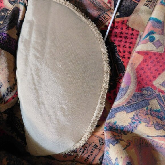 VINTAGE LINDA ALLARD ELLEN TRACY SILK BLOUSE MONETARY PRINT SIZE 2 PLUS SIZE - Picture 7 of 7